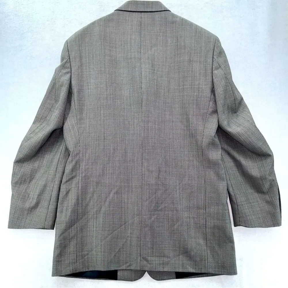 Men’s Pierre Cardin 100% Wool Blazer Sport Coat size 40 Regular Black & White